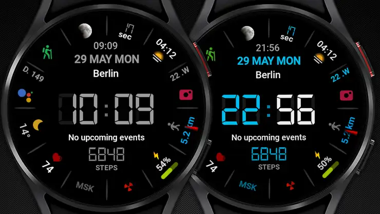 LCD Black digital watch face screenshot 8