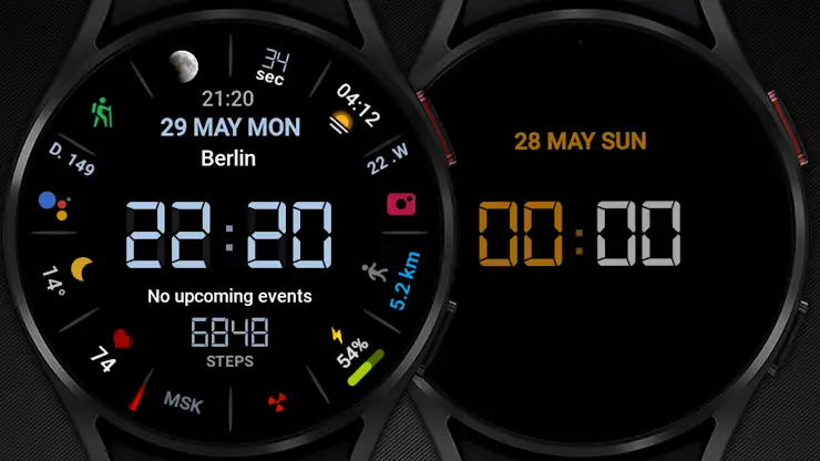 LCD Black digital watch face screenshot 5