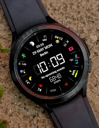 LCD Black digital watch face screenshot 6