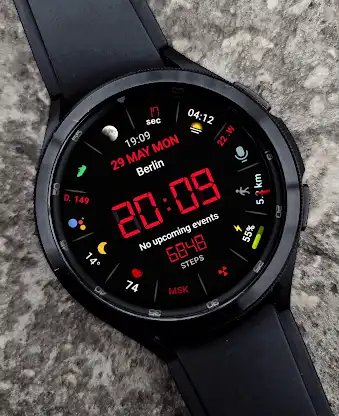 LCD Black digital watch face screenshot 3