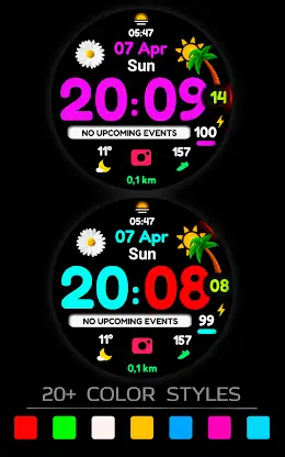 Summer mood digital watchface screenshot 5