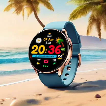 Summer mood digital watchface screenshot 1