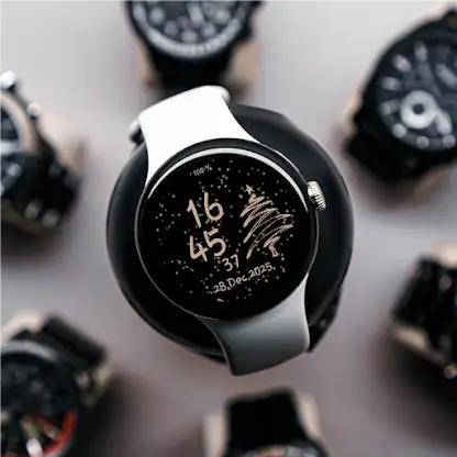 Rose gold animated snow watch screenshot 1