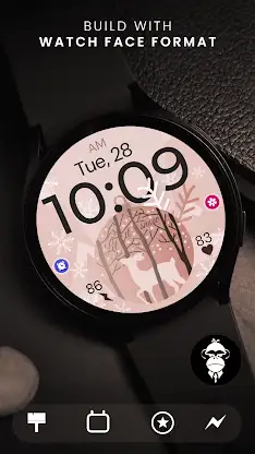 Xmas Reindeer pink watch face screenshot 2
