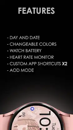 Xmas Reindeer pink watch face screenshot 5
