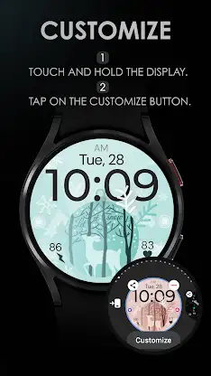Xmas Reindeer pink watch face screenshot 7