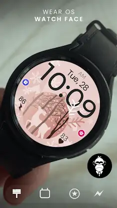 Xmas Reindeer pink watch face screenshot 4