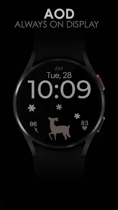 Xmas Reindeer pink watch face screenshot 8