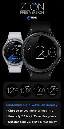 ZION Blue - digital watch face screenshot 4