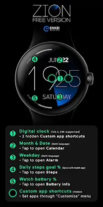 ZION Blue - digital watch face screenshot 5