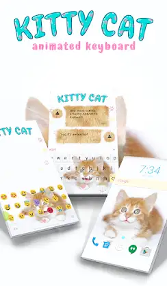 Kitty Cat Keyboard & Wallpaper screenshot 1