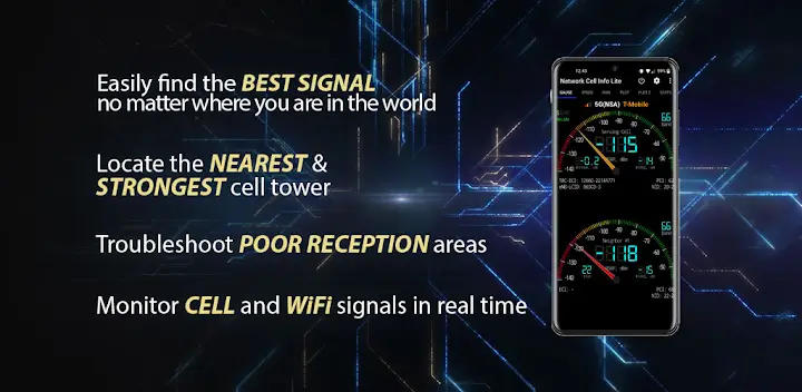Network Cell Info Lite & Wifi — Android app banner