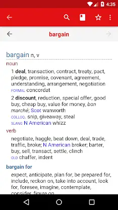 Chambers Thesaurus screenshot 2