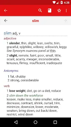 Chambers Thesaurus screenshot 3