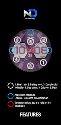 Hexagon Watchface — NDW060 screenshot 8