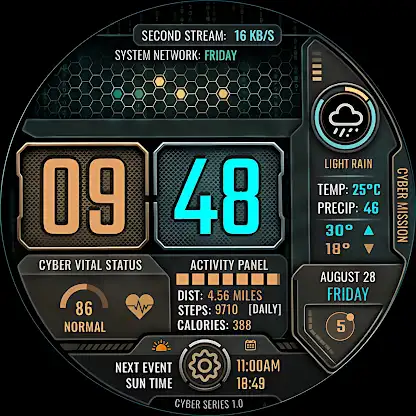 Cyber Mission Watch Face screenshot 2