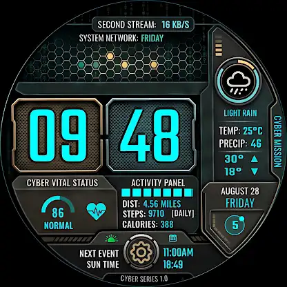 Cyber Mission Watch Face screenshot 4