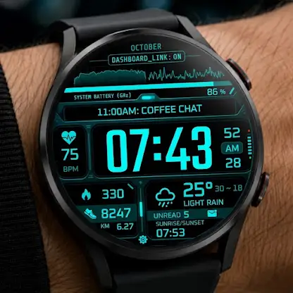 Futuristic Dashboard WatchFace screenshot 2
