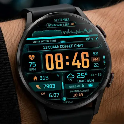 Futuristic Dashboard WatchFace screenshot 1