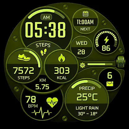 Futuristic Orbital Watch Face screenshot 3