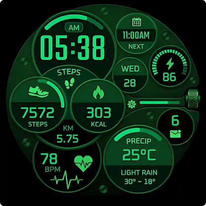 Futuristic Orbital Watch Face screenshot 4