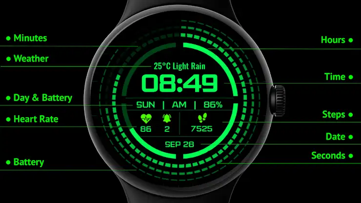 Futuristic Design Watch Face screenshot 1