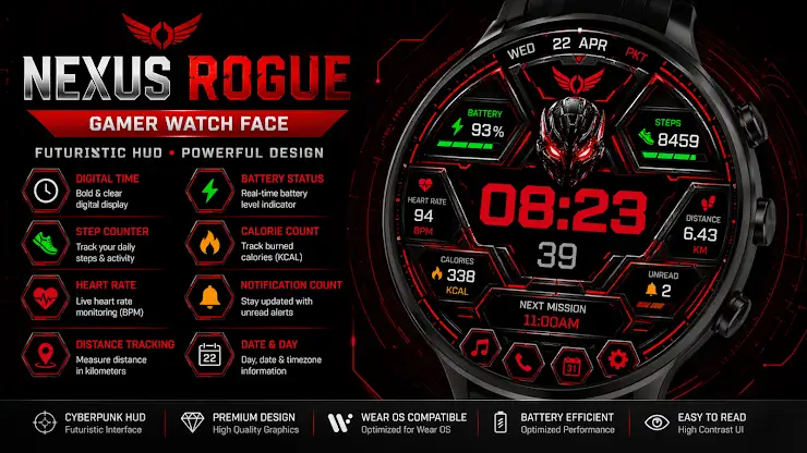 Nexus Rogue Watch Face screenshot 4