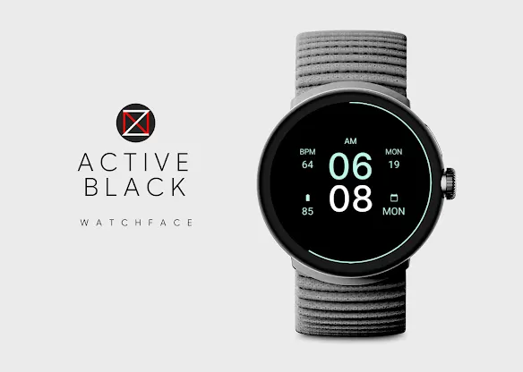 Active Black Watch Face screenshot 1