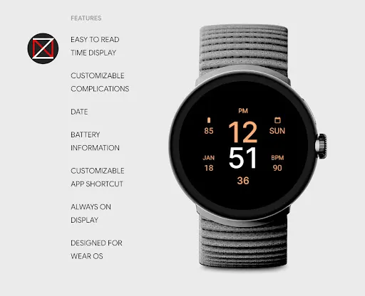 Active Black Watch Face screenshot 2