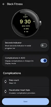 Black Fitness Watch Face screenshot 5