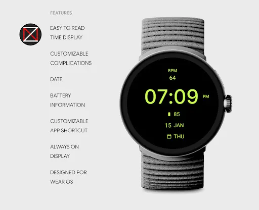Black Fitness Watch Face screenshot 2