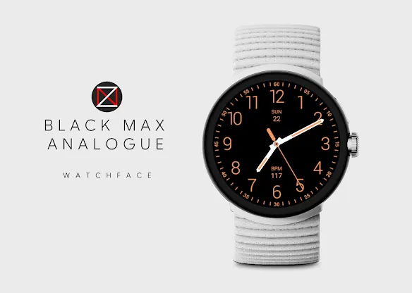 Black Max Analogue Watch Face screenshot 1