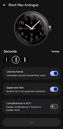 Black Max Analogue Watch Face screenshot 5