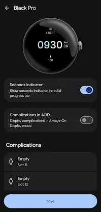 Black Pro Watch Face screenshot 5