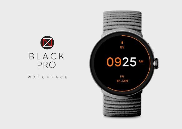 Black Pro Watch Face screenshot 1