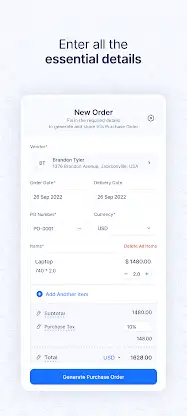 Purchase Order Generator -Zoho screenshot 2