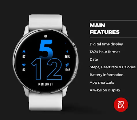Active Blue Fit Watch Face screenshot 2