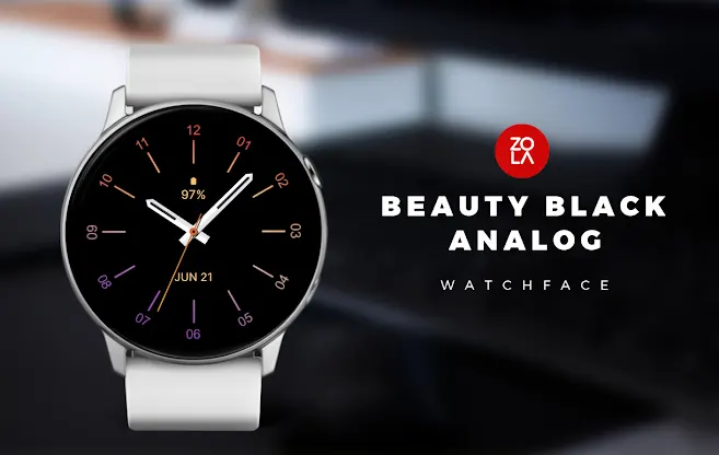 Beauty Black Analog Watch Face screenshot 1