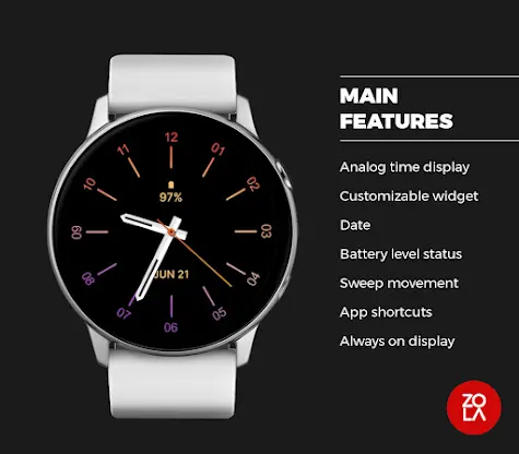 Beauty Black Analog Watch Face screenshot 2