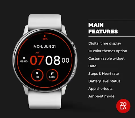 Digital Black Watch Face screenshot 2