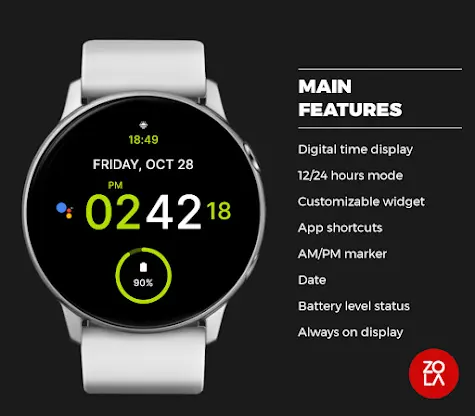 Digital Green Watch Face screenshot 2