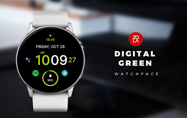 Digital Green Watch Face screenshot 1
