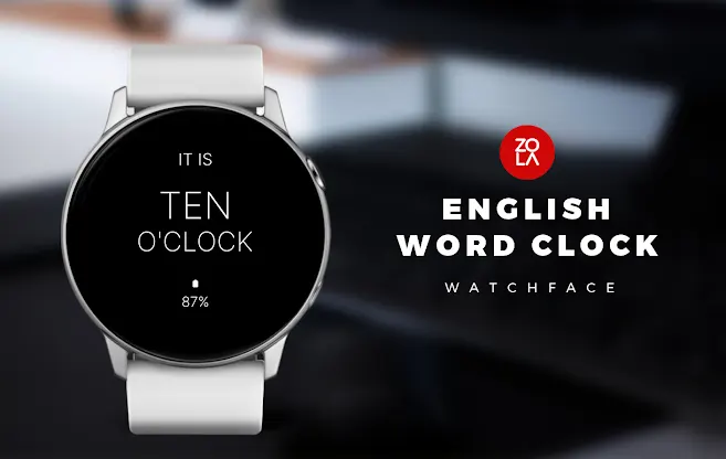 English Word Clock Watch Face screenshot 1