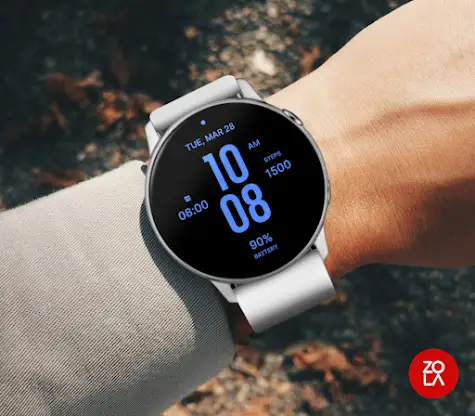 Flat Blue Watch Face screenshot 3