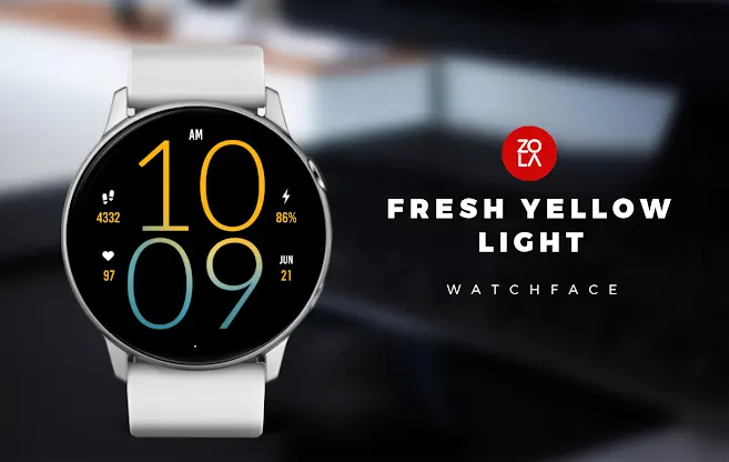 Fresh Yellow Light Watch Face screenshot 1