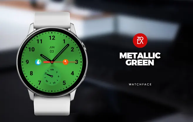 Metallic Green Watch Face screenshot 1