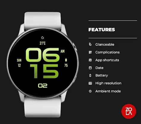 Stylish Green Watch Face screenshot 2
