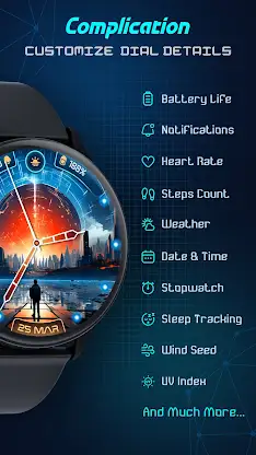 Cyber Space Watch Face SGW7 screenshot 3