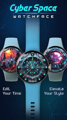 Cyber Space Watch Face SGW7 screenshot 1