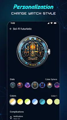 Cyber Space Watch Face SGW7 screenshot 2